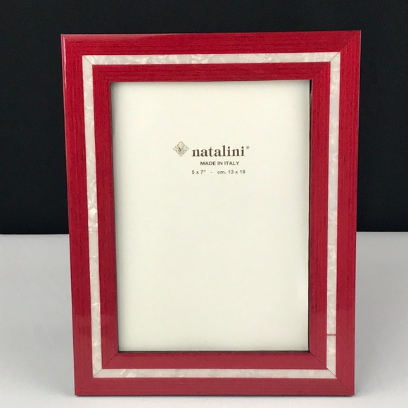Natalina Accents Natalini Last One Red White Wood Frame 5x7 Nwt